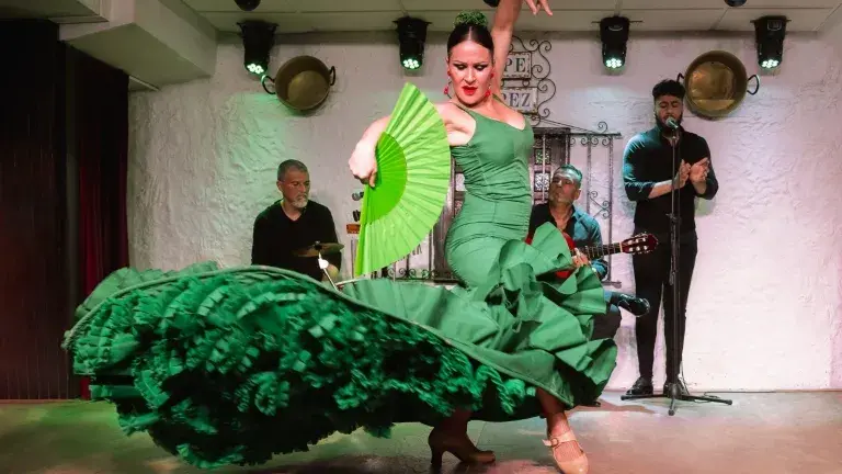 bailaora realiza espectaculo de baile flamenco publico